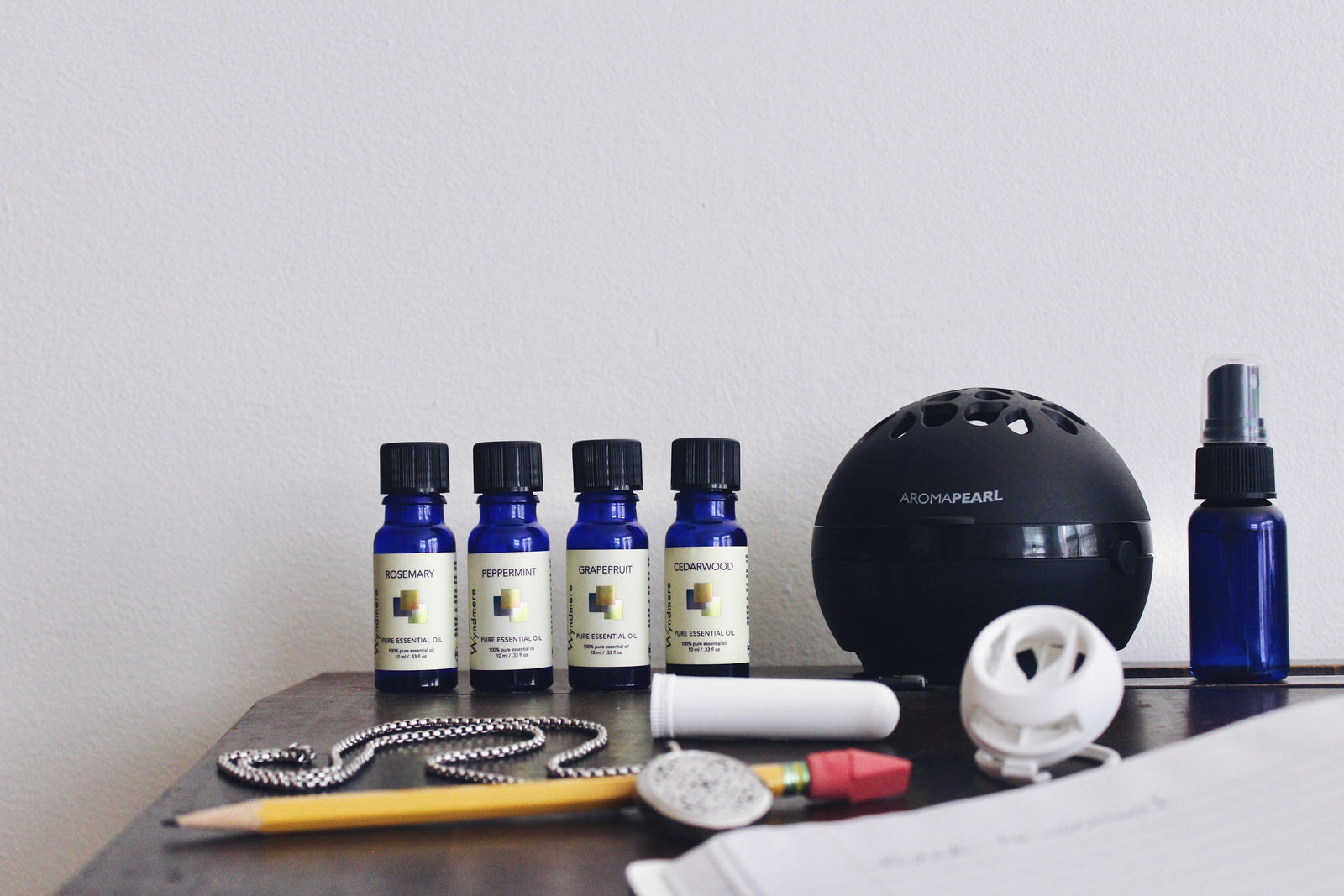 Essential oil blend for studying with Peppermint, Rosemary, Grapefruit, and Cedarwood essential oils