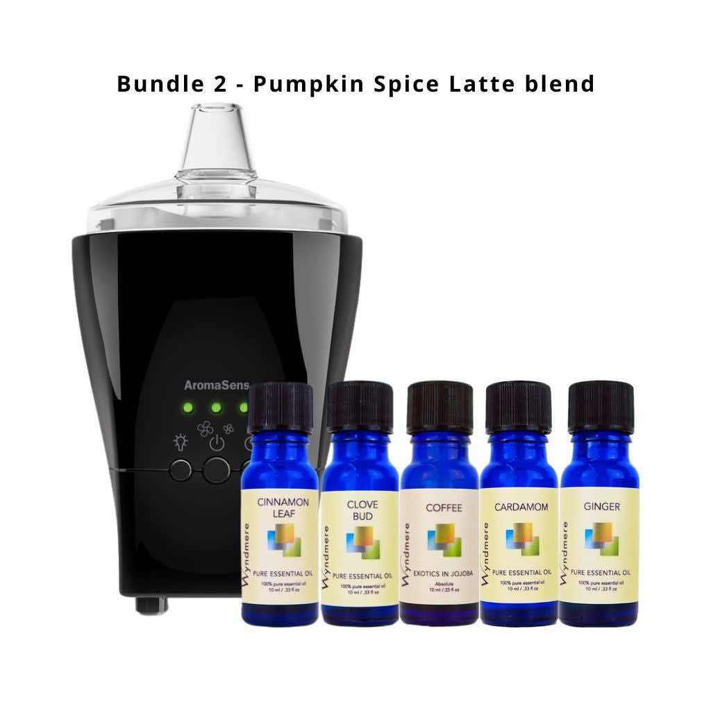 Bundle 2 - Bundles-Pumpkin Spice Latte blend, AromaSens diffuser, cinnamon, clove bud, coffee, cardamom, ginger essential oils