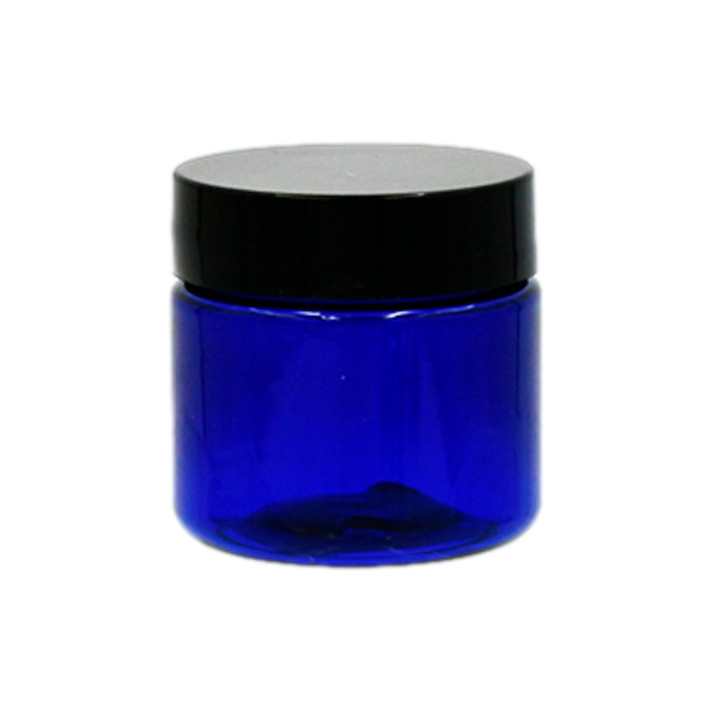 Wyndmere - colbalt blue BPA free plastic 1oz jar.