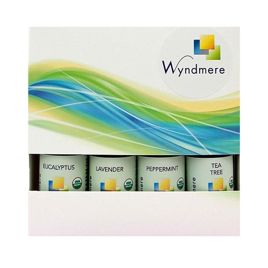 Decorative box of 4 popular certified organic essential oils. Start out right.