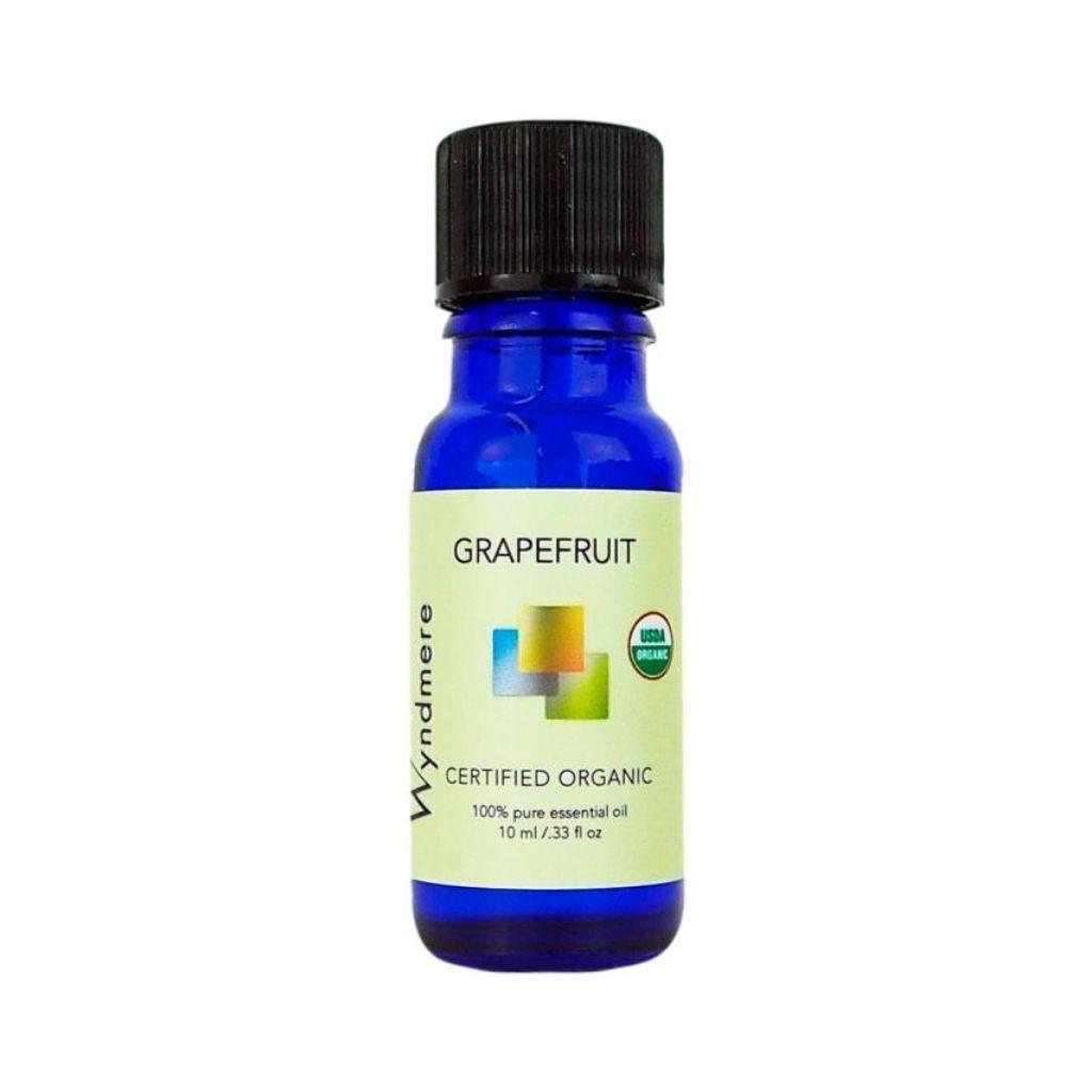 Grapefruit - 10ml blue bottle of Wyndmere Certified Organic Grapefruit Essential Oil with a bright citrus scent