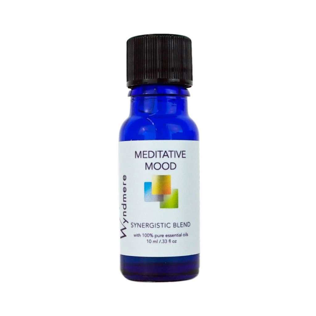 Wyndmere Meditative Mood essential oil blend in a 10ml cobalt blue bottle