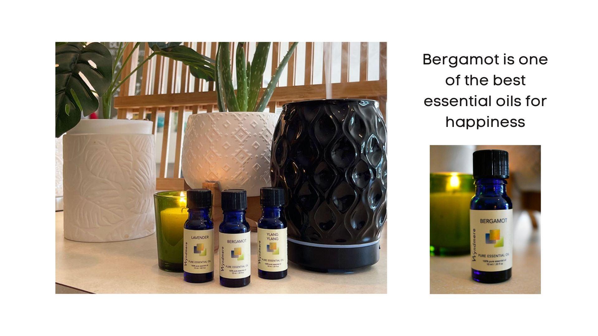 Bergamot essential oil for happiness with AromaVase diffuser