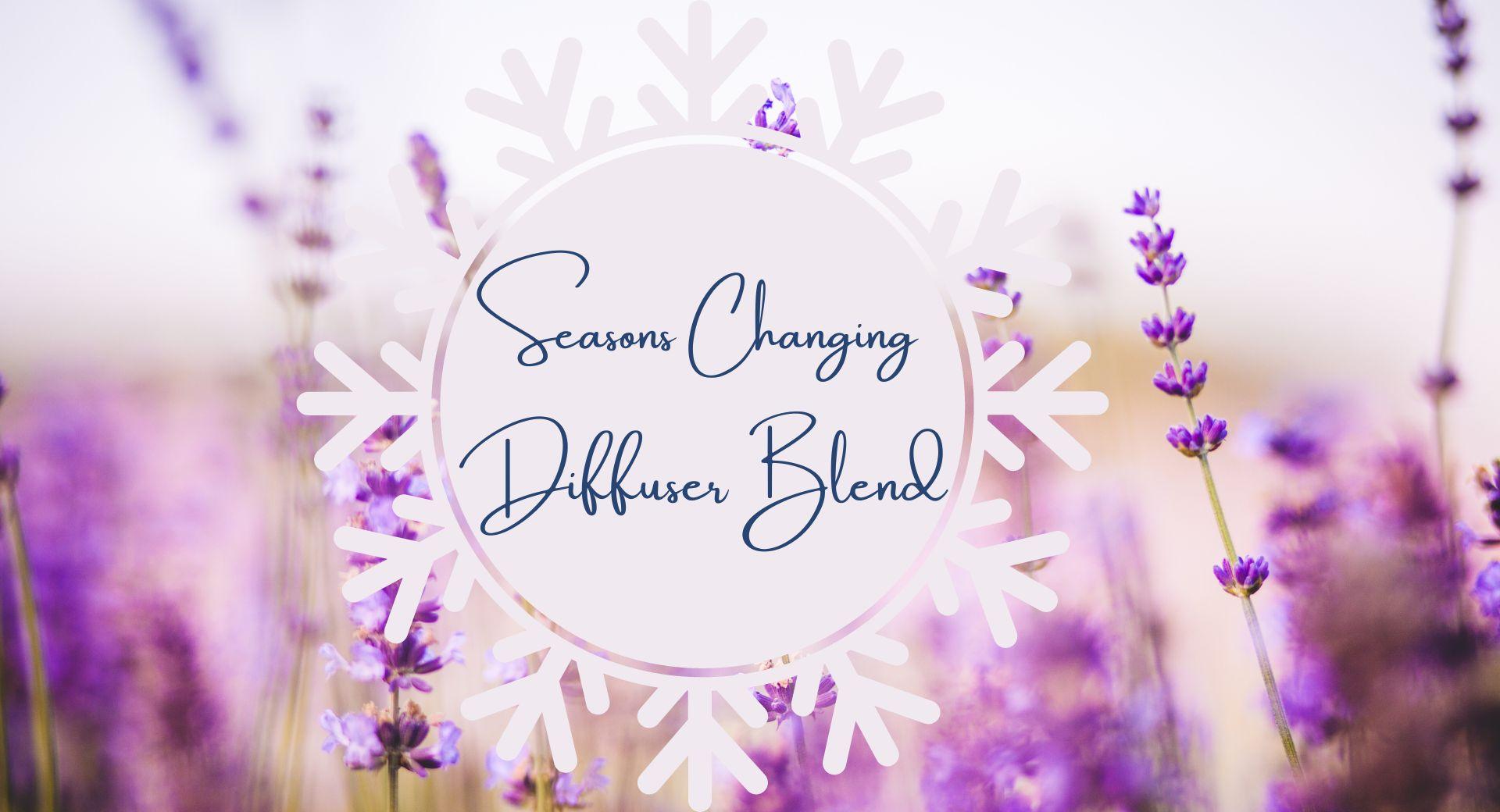 Wyndmere Naturals - season changing diffuser blend on a field of lavender.