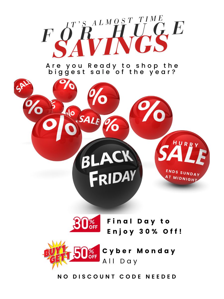 Wyndmere Black Friday sale advertisement with red sale buttons and promotional text on a white background