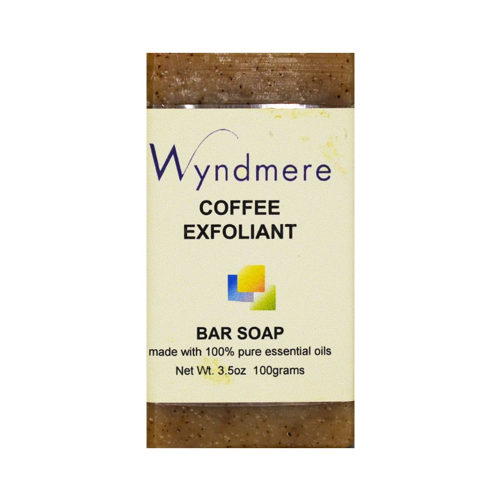 Wyndmere soap bar with coffee grounds and essential oils