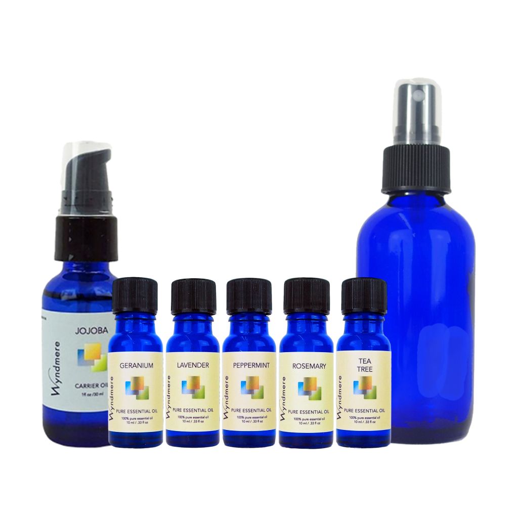 Wyndmere - Jojoba, Geranium, Lavender, Peppermint, Rosemary, Tea Tree, with Glass Mister Bottle 4oz