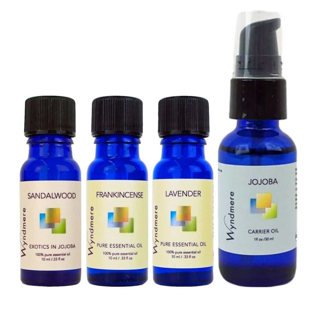 Wyndmere - Soothing Beard After Shave Oil Recipe Bundle essential oils sandalwood, frankincense, and lavender. 1oz Jojoba.