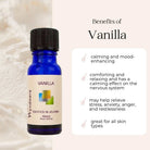 Wyndmere Vanilla oil bottle infographic on a light background