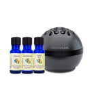 For a DIY diffuser blend, Wyndmere orange, Frankincense, Clove Bud essential oils, and a black AromaPearl.