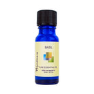 10ml cobalt blue bottle of Wyndmere Basil essential oil