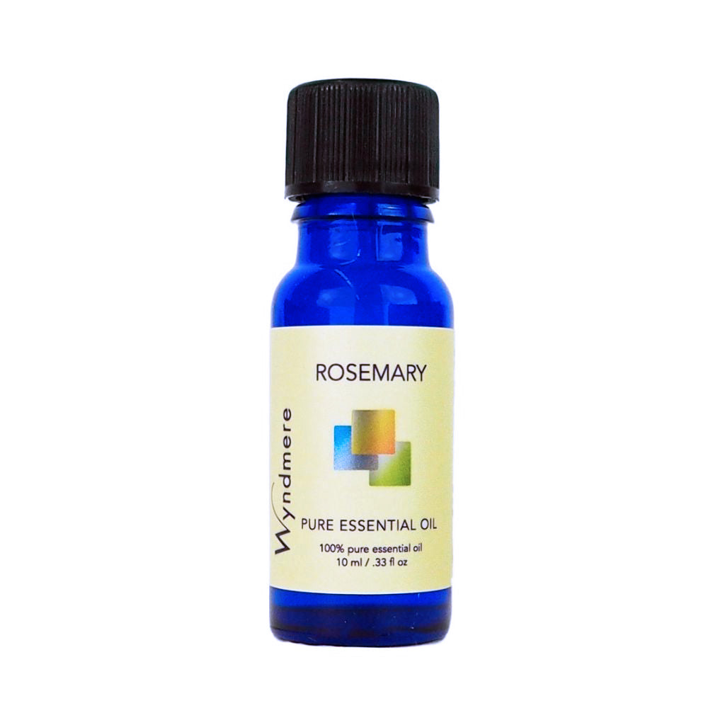 10ml cobalt blue bottle of Wyndmere Rosemary essential oil