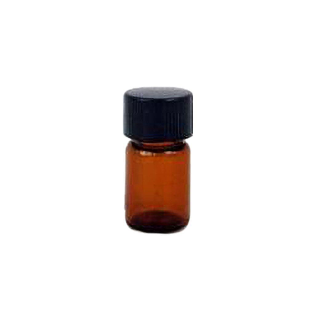 Amber glass 5/8 dram vial with cap and insert