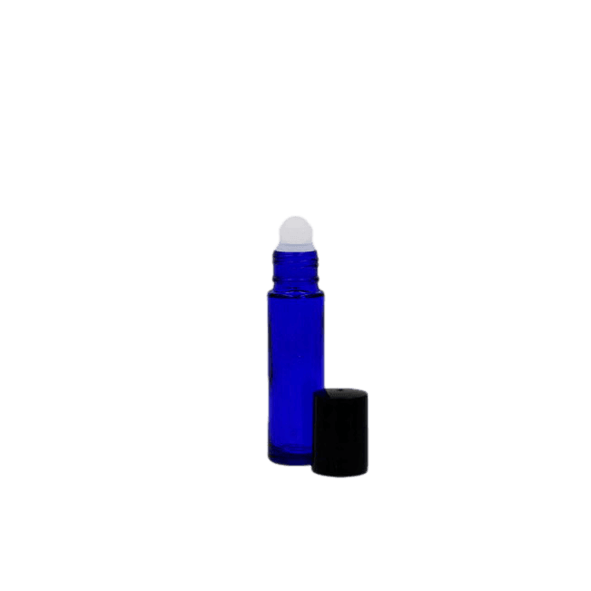 Empty 8ml cobalt blue roll-on bottle