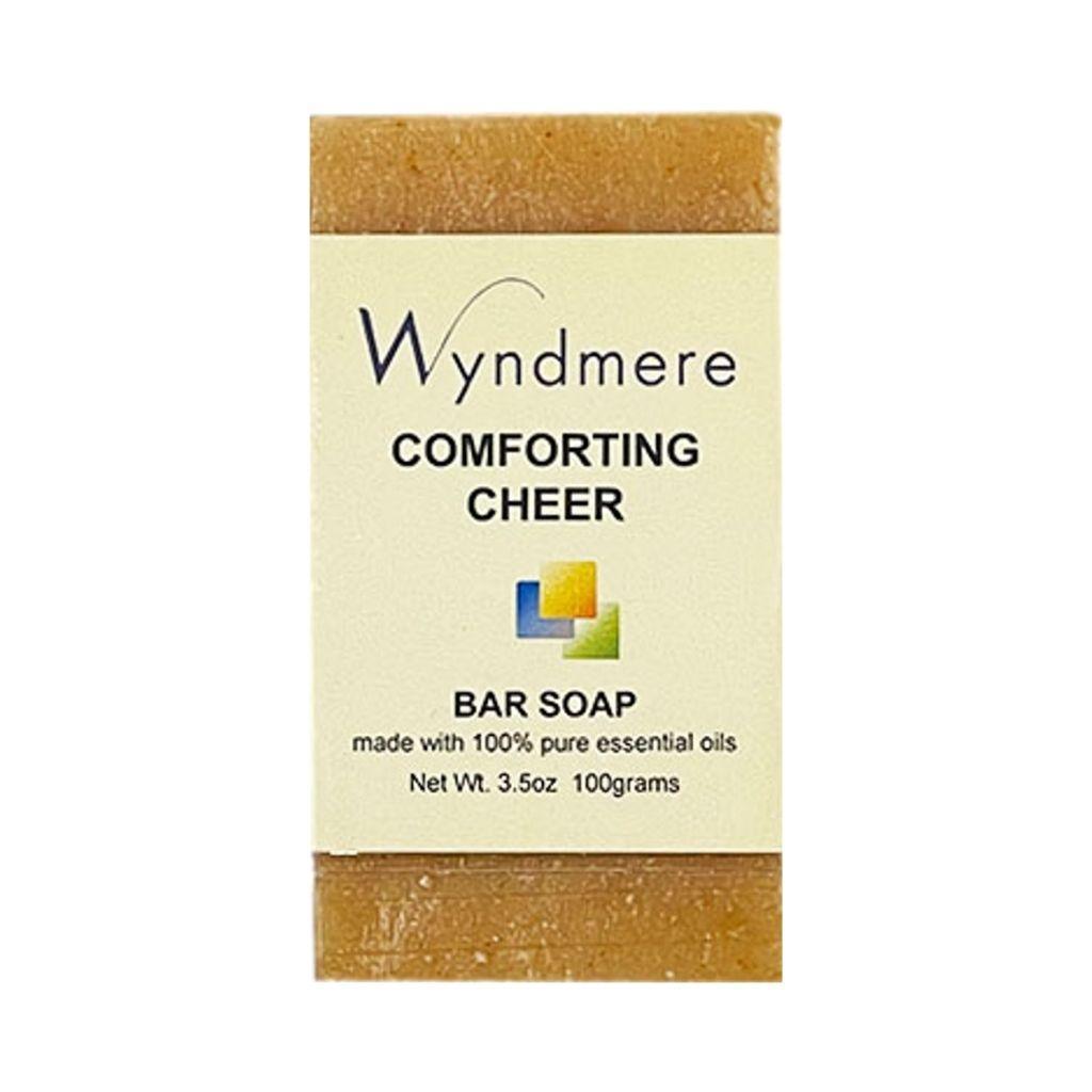 Handcrafted bar of Comforting Cheer soap with warming and calming essential oils