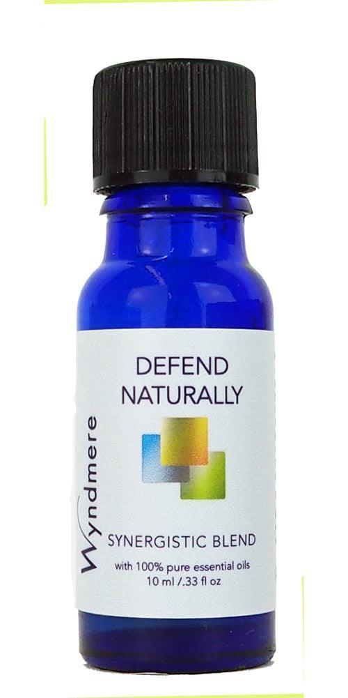 Wyndmere 10ml cobalt blue bottle of defend naturally essential oil blend