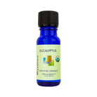 Eucalyptus - Blue bottle of Wyndmere Certified Organic Eucalyptus globulus Essential Oil with a fresh, camphorous aroma