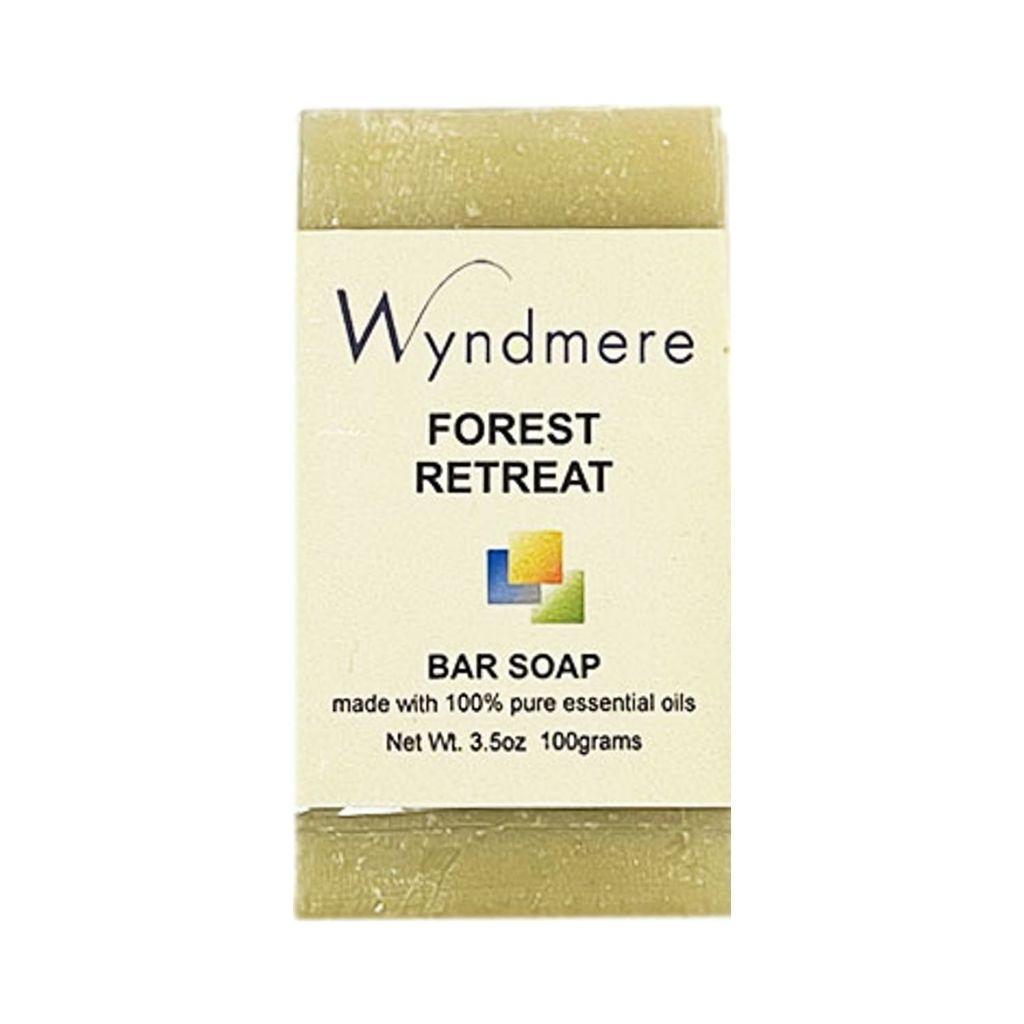 A bar of Forest Retreat soap made with essential oils that help you find inner peace