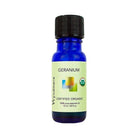 Geranium - 10ml cobalt blue bottle of Wyndmere Geranium Essential Oil having a sweet, floral aroma