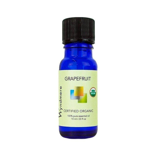 Grapefruit - 10ml blue bottle of Wyndmere Certified Organic Grapefruit Essential Oil with a bright citrus scent