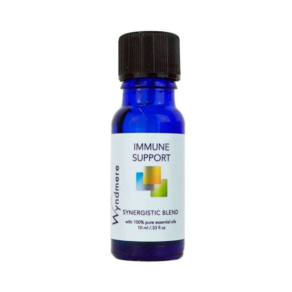 Immune Support essential oil blend in a 10ml cobalt blue bottle