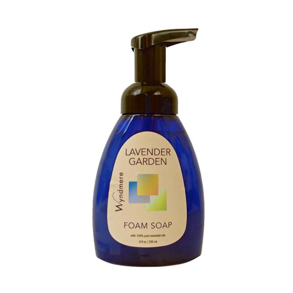 Cobalt blue bottle of Lavender Garden foam soap