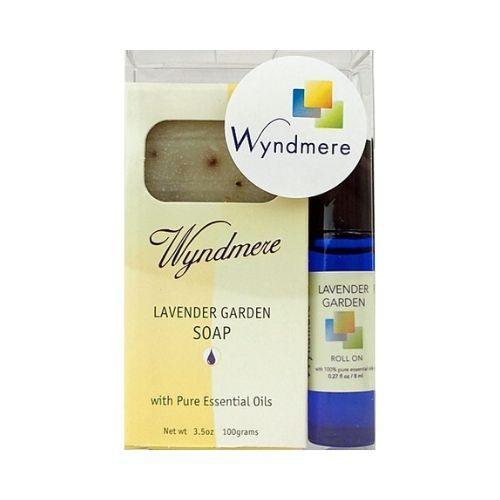 Wyndmere Lavender Garden soap and roll-on in a clear gift box