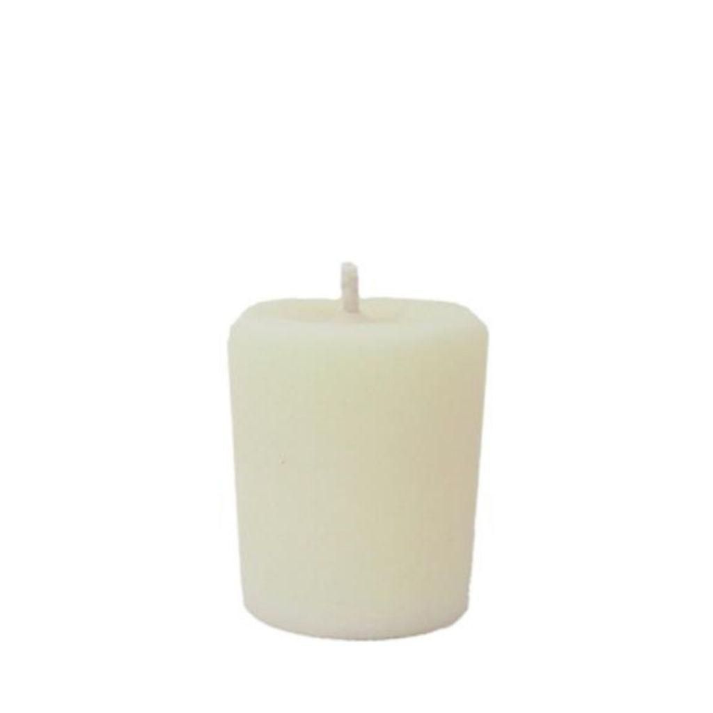 Lavender Garden votive candle made with soy wax and the essential oils that help calm and encourage restfulness