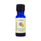 Lemon - 10ml cobalt blue bottle of Wyndmere Lemon Essential Oil that has a bright citrus aroma