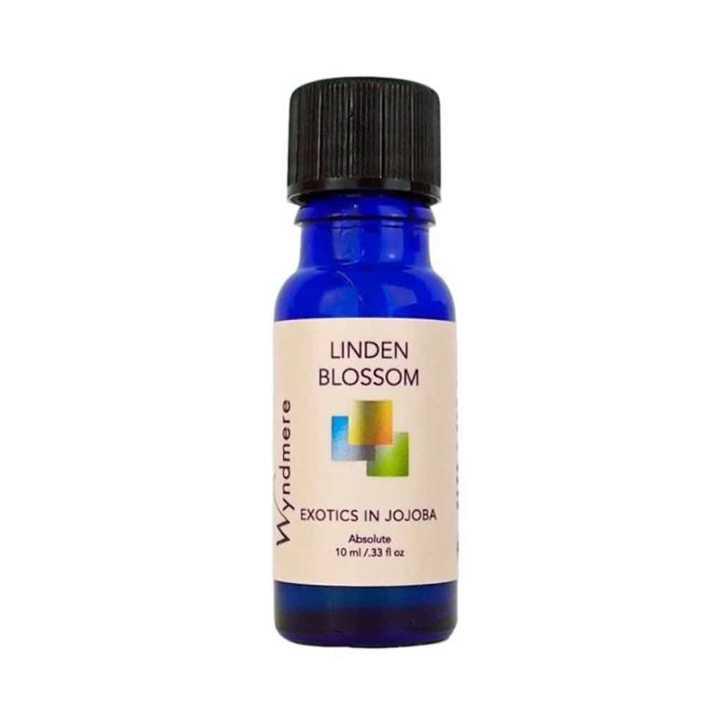 Wyndmere Linden Blossom Oil diluted in Jojoba in a 10ml cobalt blue bottle