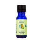 Orange - 10ml cobalt blue bottle of Wyndmere Certified Organic Orange Essential Oil that has a fresh, fruity scent