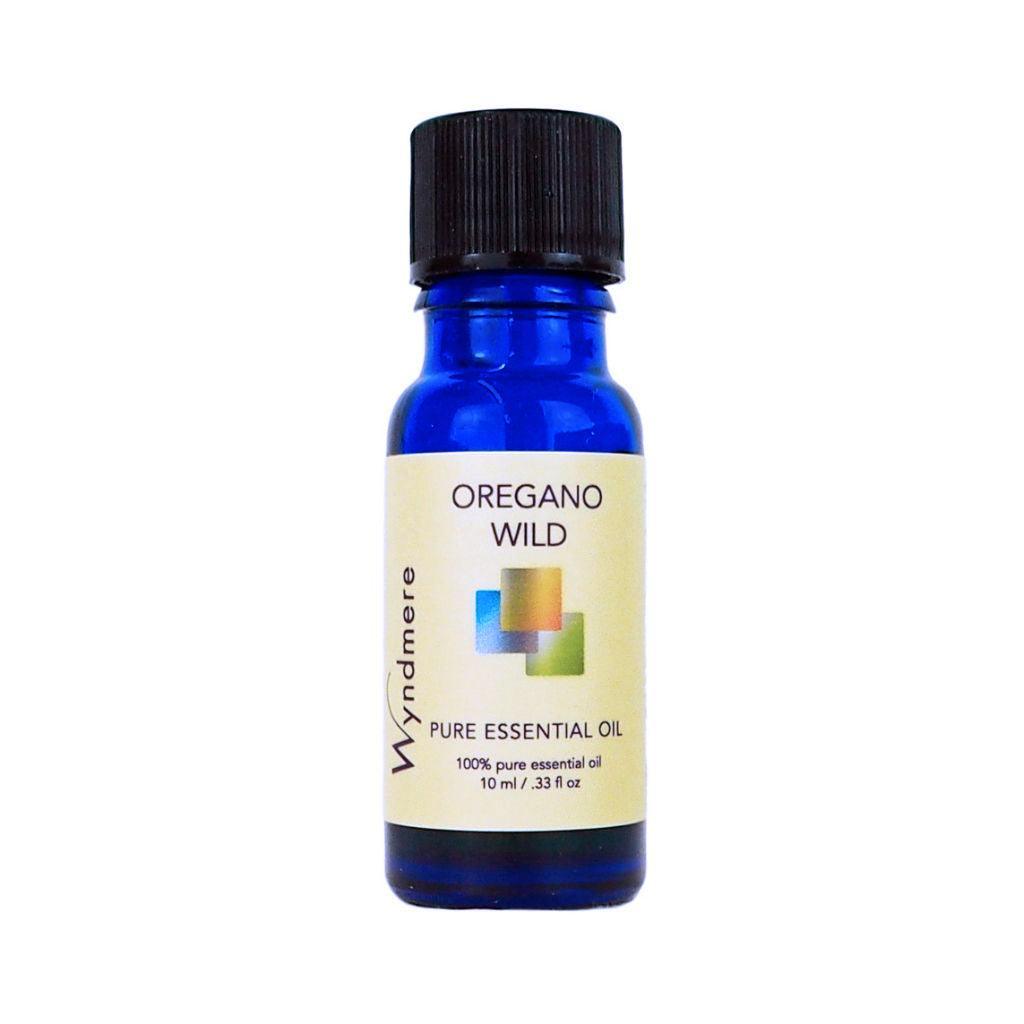 Oregano - 10ml cobalt blue bottle of Wyndmere Oregano Essential Oil that has a warm, intense herbal aroma