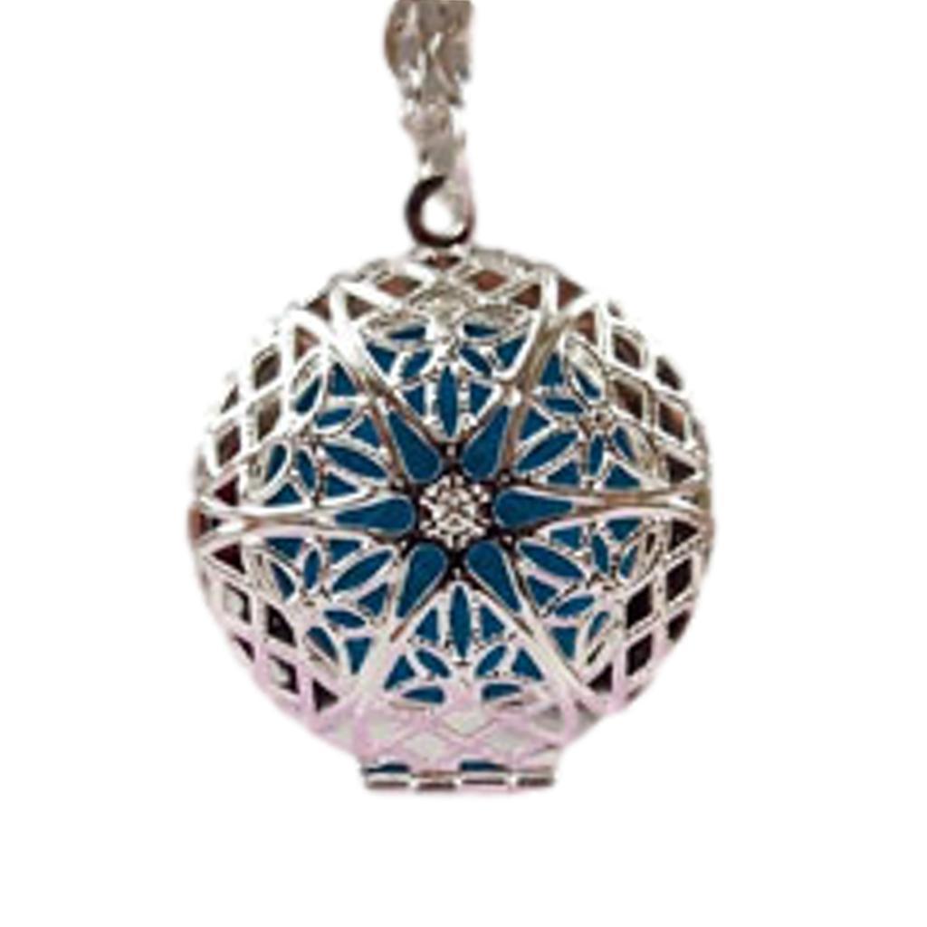 aromatherapy necklace with silver pendant on a silver chain
