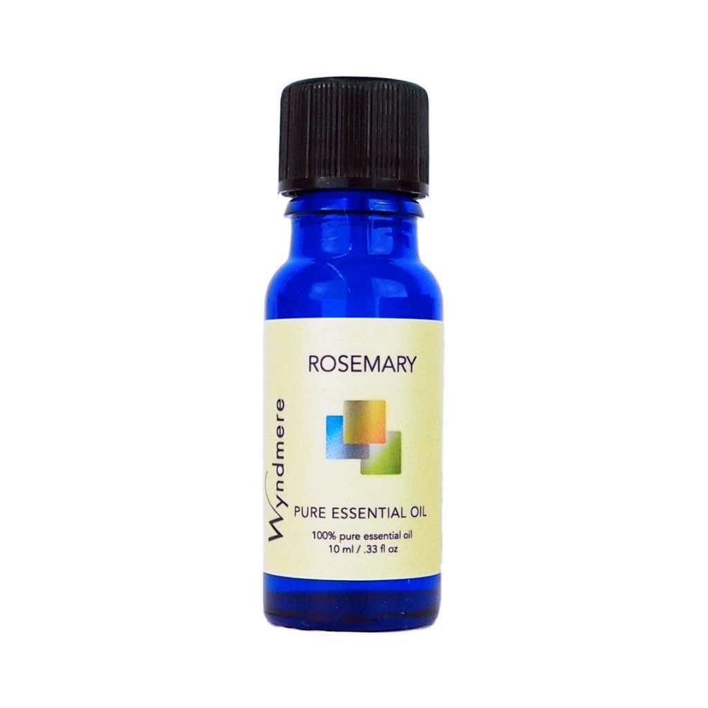 Rosemary - Blue bottle of Wyndmere Rosemary Essential Oil that has a fresh, herbal aroma