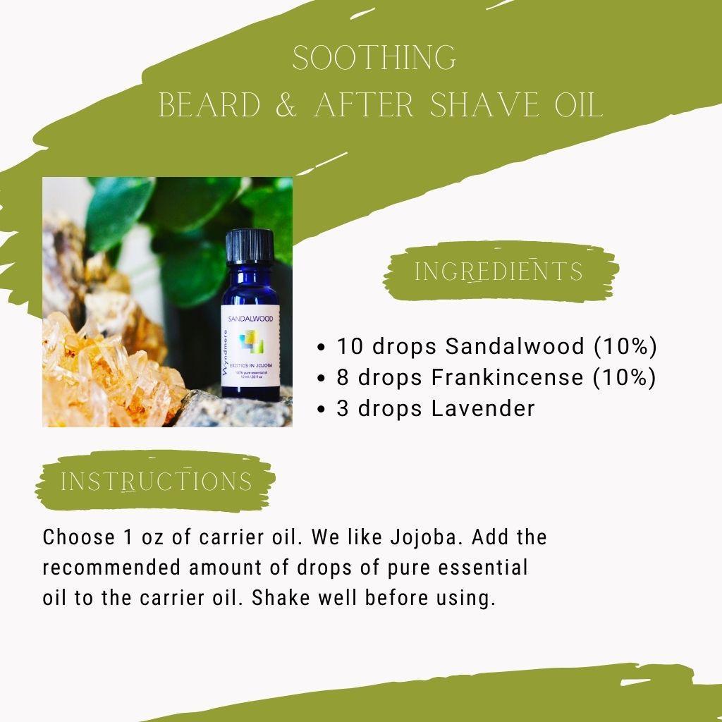 Wyndmere Naturals - Soothing Beard & After Shave Oil featuring bold sandalwood, frankincense and lavender essential oils.