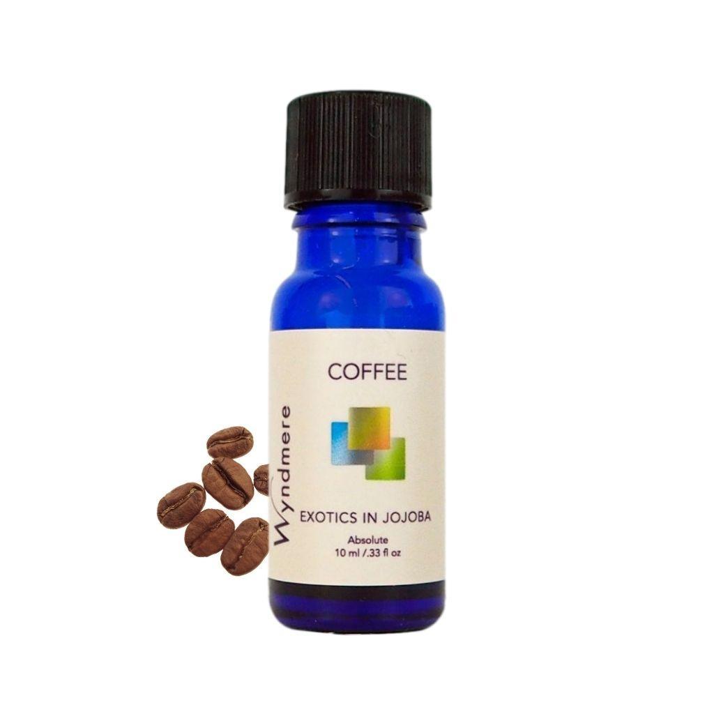 Bottle of Wyndmere Coffee diluted in jojoba - wake up without caffeine.